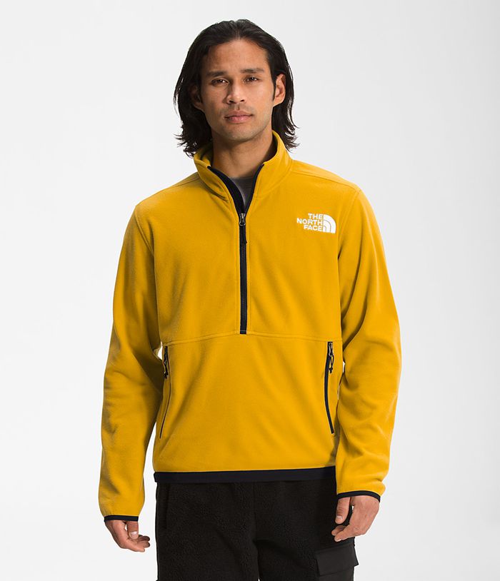 The North Face Pullover TKA Kataka Fleece Jacket Yellow - Mens - Thailand MIEOD-0178